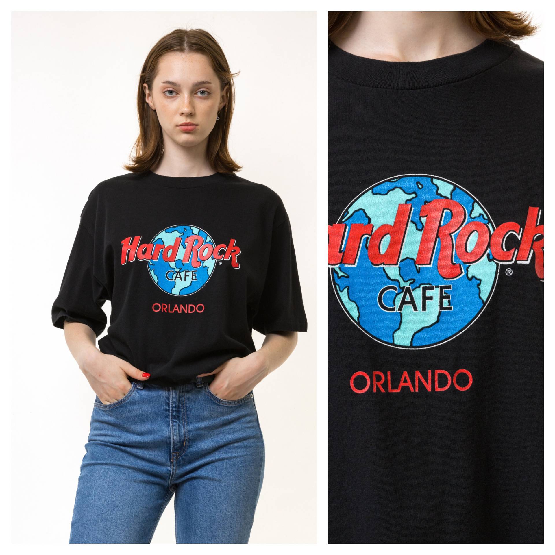 90Er Jahre Vintage Hard Rock Cafe Orlando T-Shirt I Unisex Grafikdruck - Herren Groß | Schwarzes Vintage-T-Shirt Mit von MoodGirlsUA
