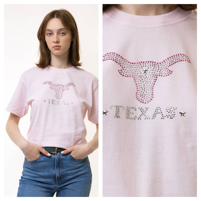 90Er Jahre Vintage I Rosa Grafik-T-Shirt - Damen S | Rosa Crop-T-Shirt Mit Grafikdruck von MoodGirlsUA