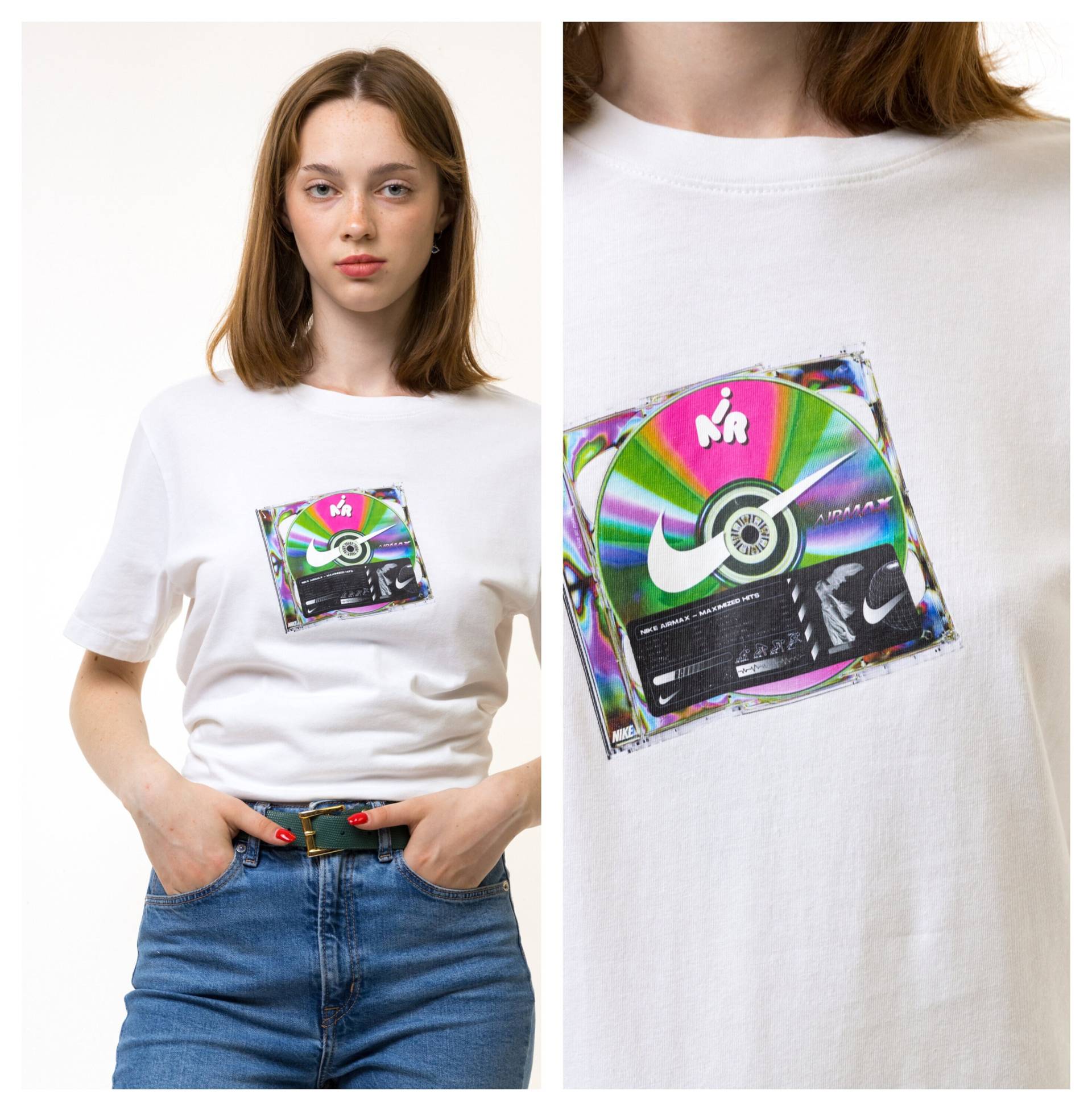 90Er Jahre Vintage Nike Unisex Größe Small T-Shirt I Print Grafikdruck | Weißes Vintage-T-Shirt Mit von MoodGirlsUA