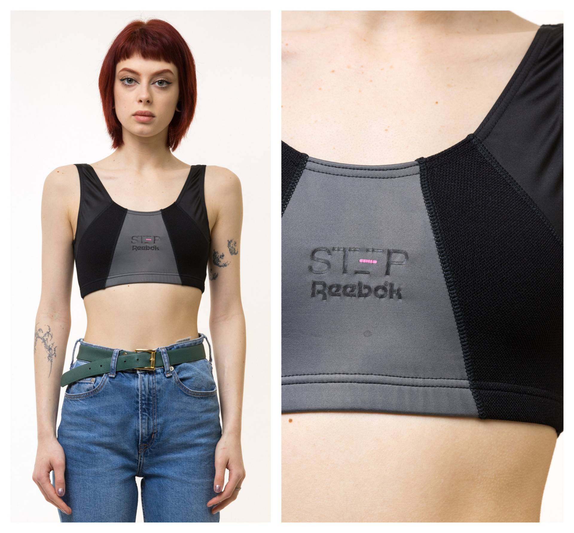 90Er Jahre Vintage Reebok Sport Crop Top Bh Größe Medium/ Top/ Kurzes T-Shirt von MoodGirlsUA