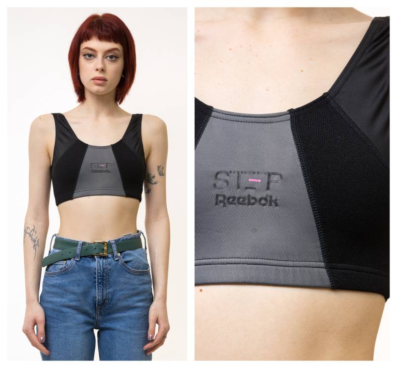 90Er Jahre Vintage Reebok Sport Crop Top Bh Größe Medium/ Top/ Kurzes T-Shirt von MoodGirlsUA