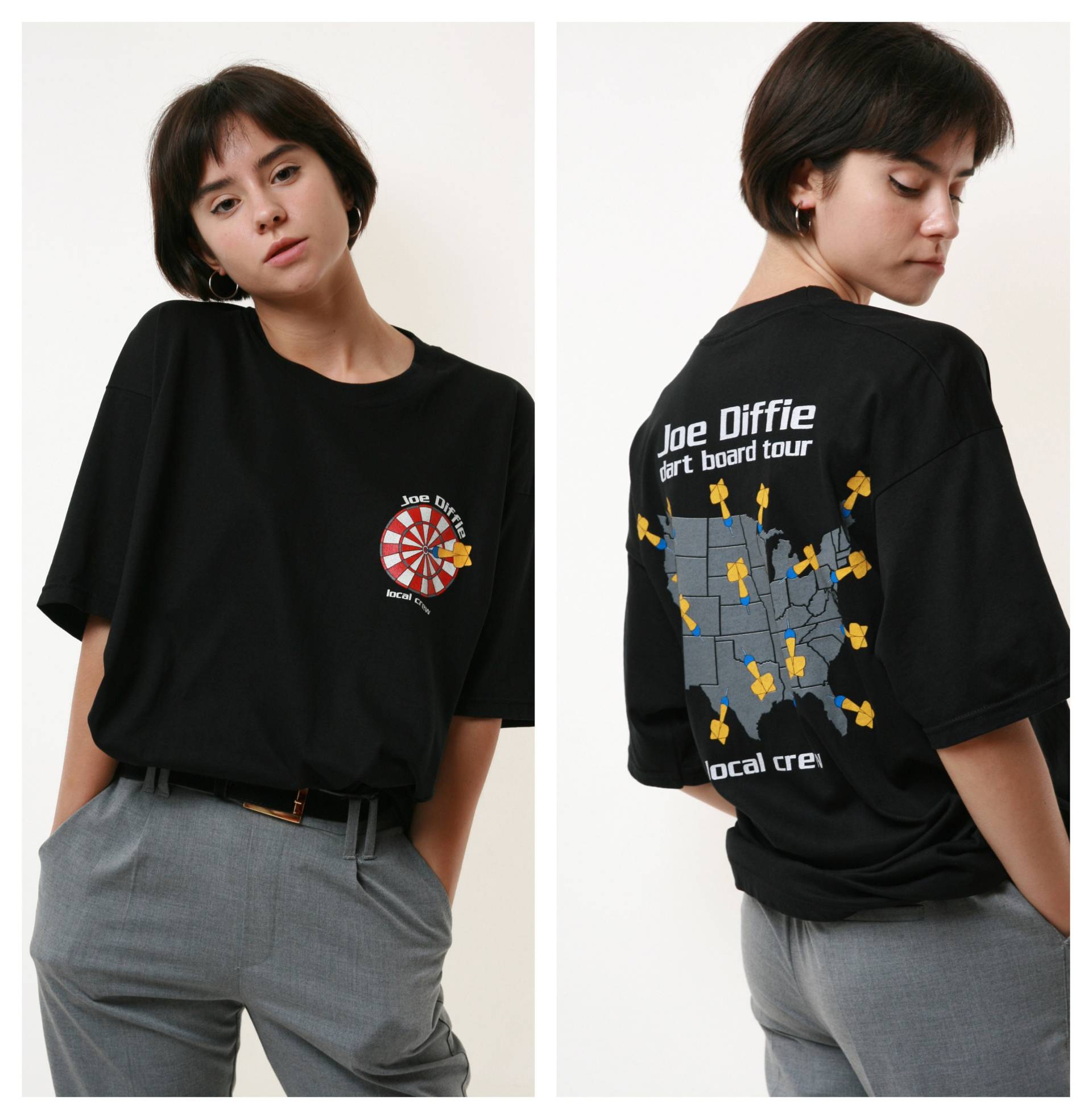 90Er Jahre Vintage Vtg Seltene Joe Diffie Darts Print Baumwolle Herren Stil Overszied T-Shirt 17513 von MoodGirlsUA