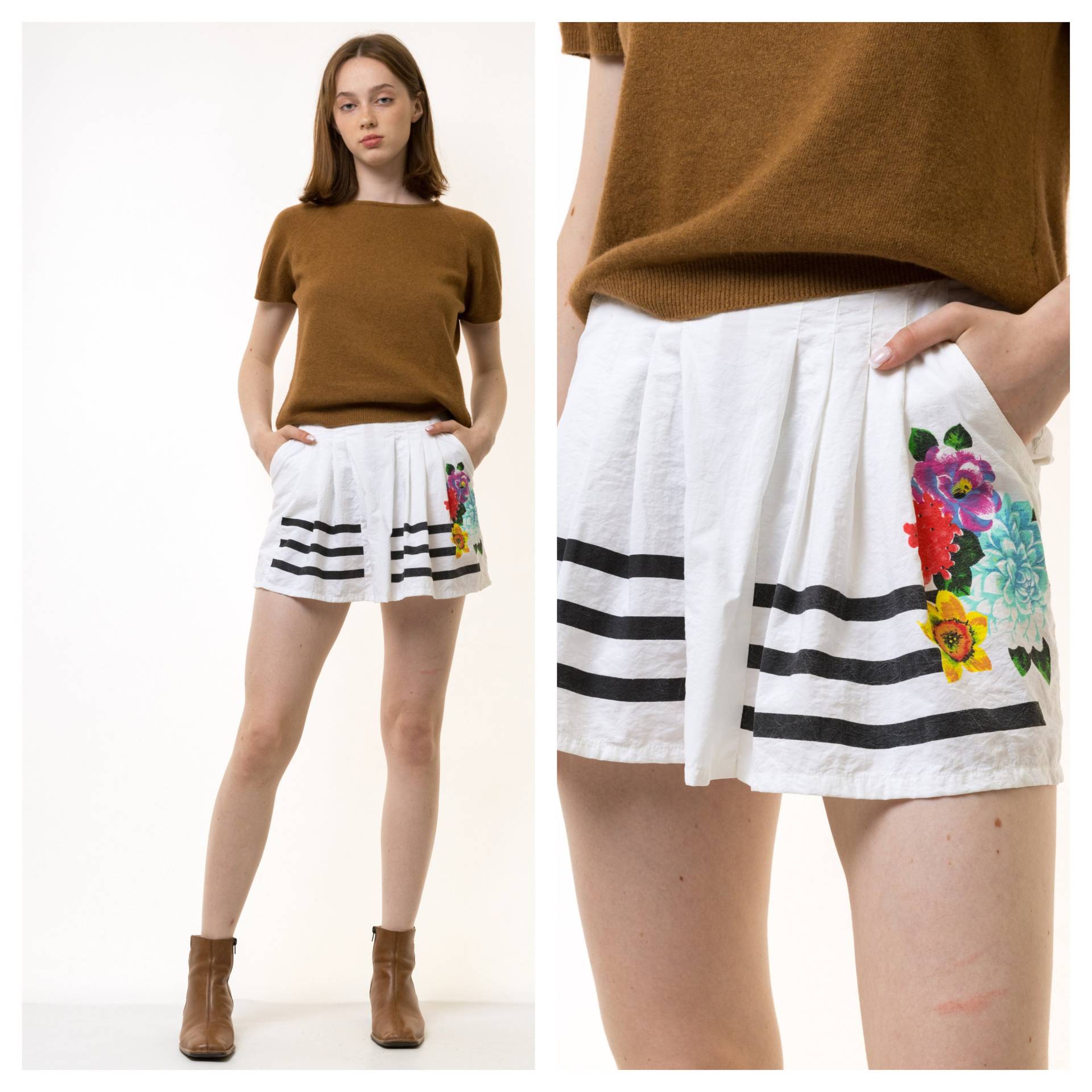 90Er Jahre Vintage Vtg Seltene Weiße Baumwolle Hoch Taillierte Maser Mini Weißen Rock Grunge-stil Freundin Geschenk/Frau Kleidung von MoodGirlsUA