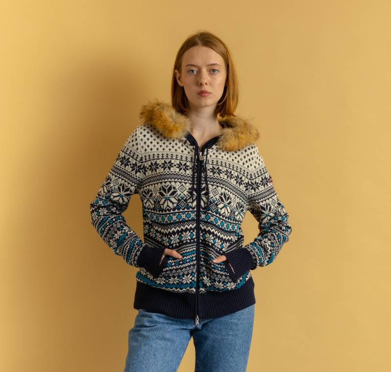 90Er Vintage Damen Bogner Fire & Ice Zip Fastens Hoodie Winter Cardigan Größe Groß von MoodGirlsUA