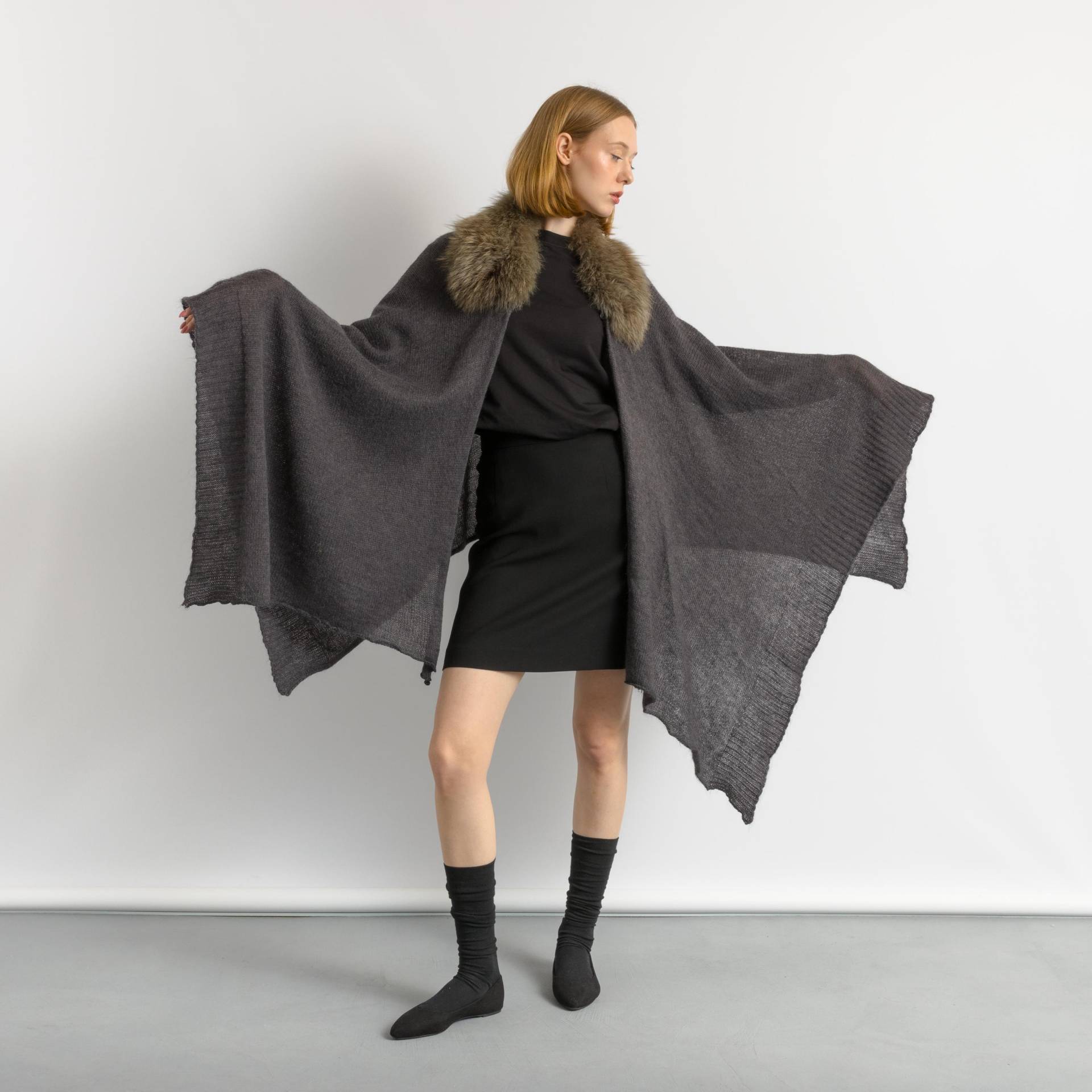 90Er Vintage Damen Mohair Retro Cardigan Pullover Top in M Medium/ Woman Gray Jumper Sweater von MoodGirlsUA