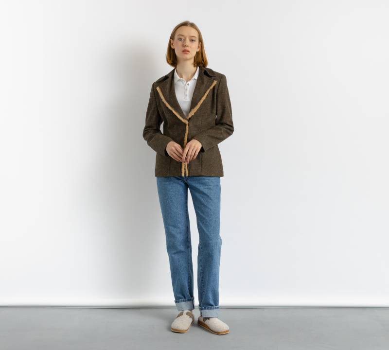 90Er Vintage Gebrauchte Frau Classic Fit Button Up Kleiner Blazer Frühlingsjacke Gr. 36 von MoodGirlsUA