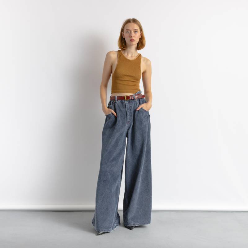90Er Vintage Jean Paul Gaultier Graue Cordhose Unisex Frau 31 Größe Passt S M L Xl von MoodGirlsUA