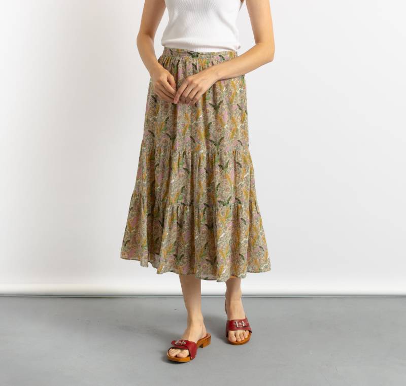 Ba&sh Ba Sh Paco Floral Langer Maxirock Aus Baumwolle Mit Blumenmuster Und Hoher Taille, Gefüttert, Größe 1, Klein von MoodGirlsUA