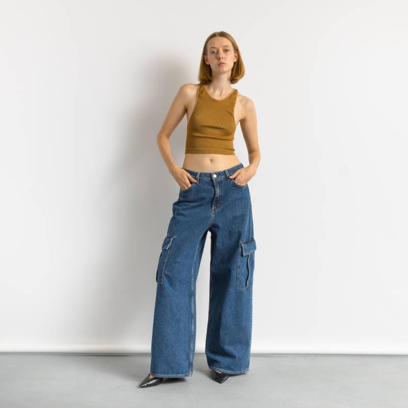 Cos Größe 28 Gerade Gerades Bein Extra Hohe Taille Blaue Jeans Denim Hose Cargo von MoodGirlsUA