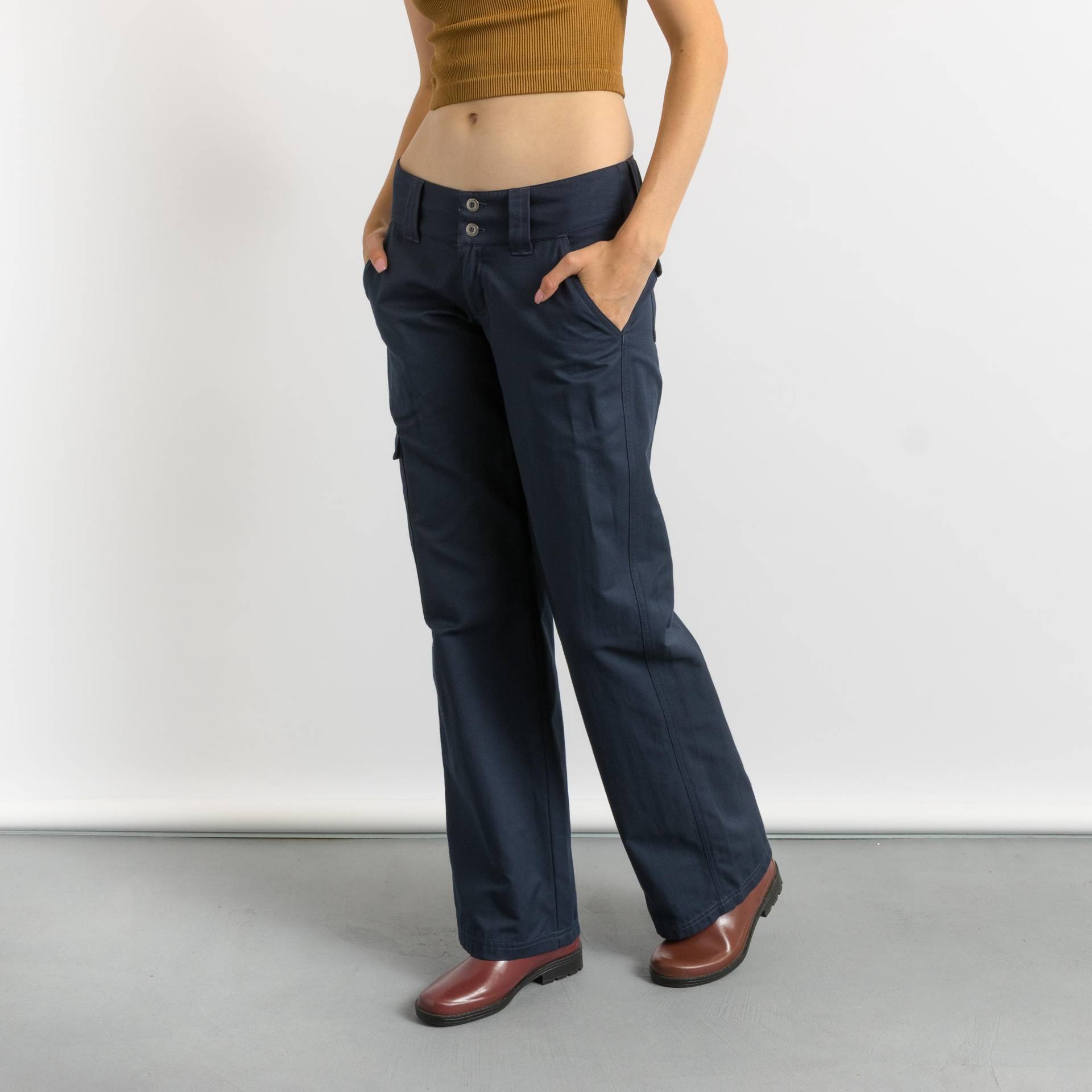 Damen Blaue Patagonia Straight Leg Cotton Pants Kleine Hose von MoodGirlsUA