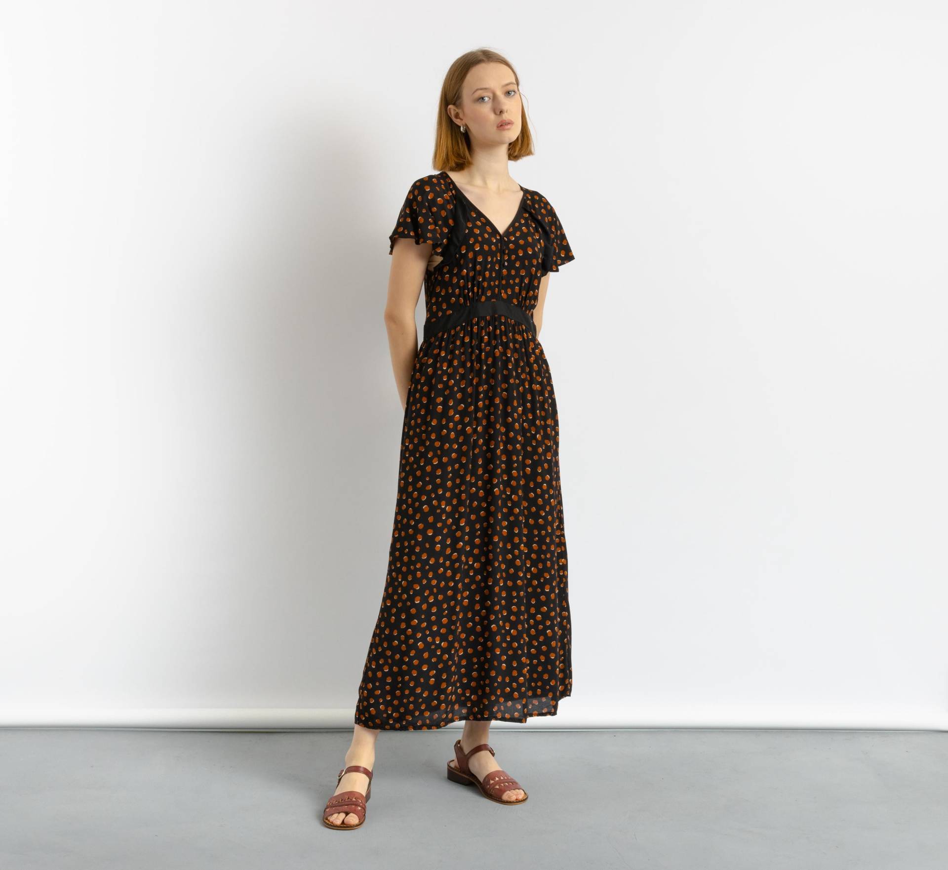 Damenkleid Von Maison 123 Paris Aus Den 2000Er Jahren, Größe 36, Romantisch, Midi-Länge, Bedruckt von MoodGirlsUA