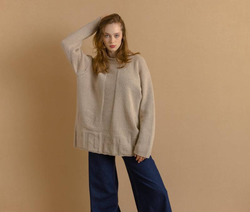 Gianfranco Ferre 80Er Jahre Vintage Oldschool Strickpullover Wollstil Übergroßer Pullover von MoodGirlsUA