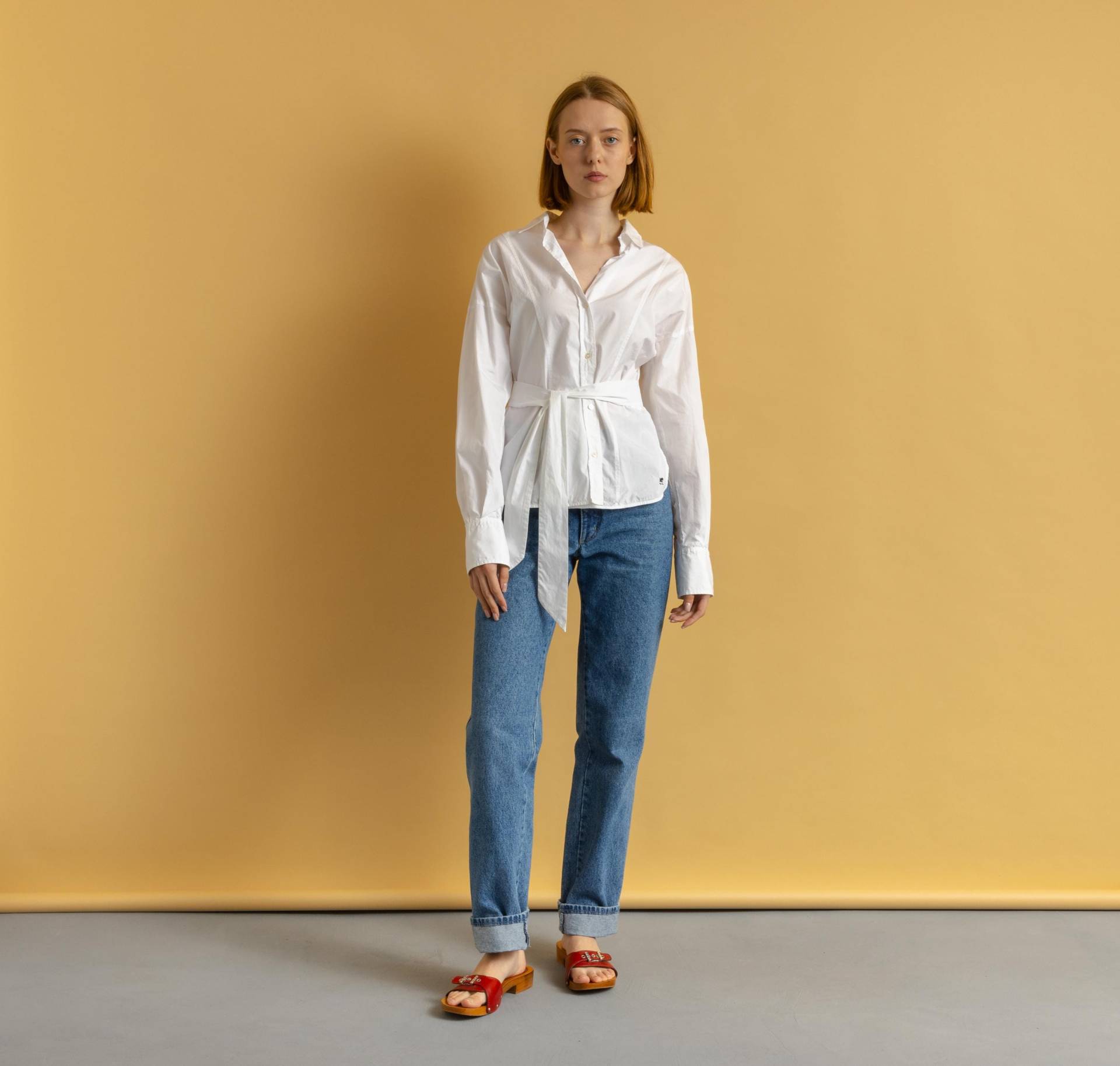 Max Mara Baumwollbluse, Leinenhemd, 00Er Jahre Classic Button Up, Langarmhemd Für Damen, Größe Medium 40 von MoodGirlsUA