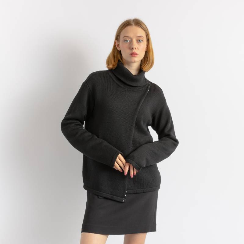 Gebrauchtes Schwarzes Merinowoll-Top Von Rene Lezard Aus Den 00Ern | Schwarzes Neutrales Damenpullover Mittelgroßes Top von MoodGirlsUA