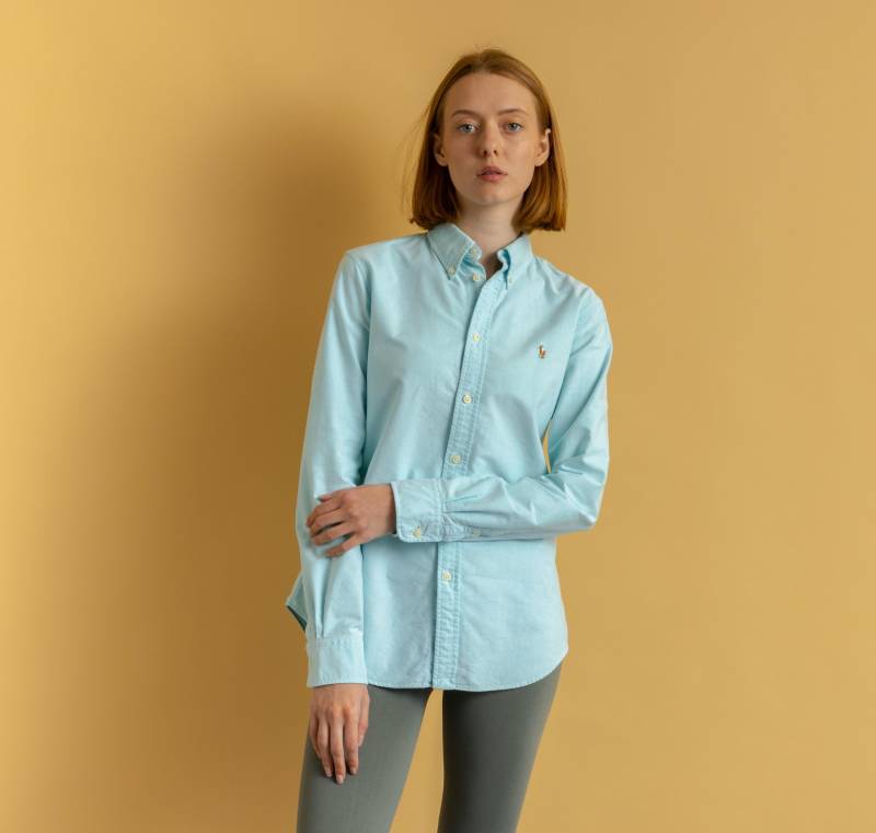 Ralph Lauren Blaue Bluse, Baumwollhemd, 00Er Jahre Classic Button Up, Langarmhemd Für Damen, Größe Medium von MoodGirlsUA