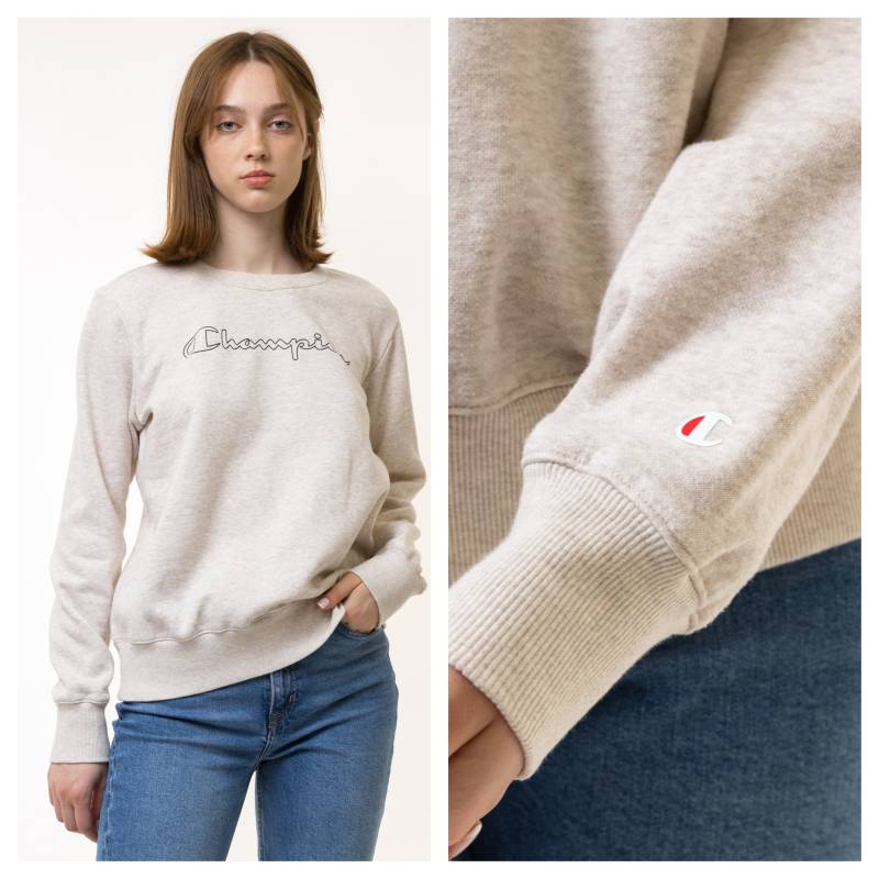 Vintage 90Er Jahre Champion Big Logo Sweatshirt Schlichter Sportswear Pullover Crewneck Grau Größe Groß von MoodGirlsUA