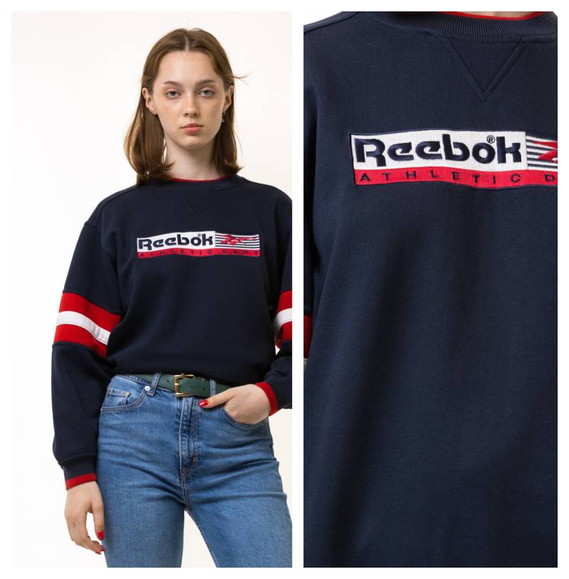 Vintage 90Er Jahre Reebok Sweatshirt Crewneck Pullover Streetwear Logo Big Medium von MoodGirlsUA