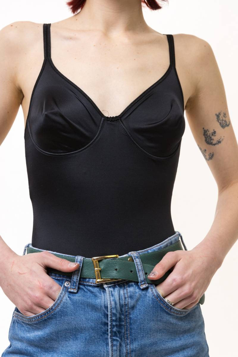 Vintage Christian Dior Schwarzer Damen Body Größe Klein von MoodGirlsUA