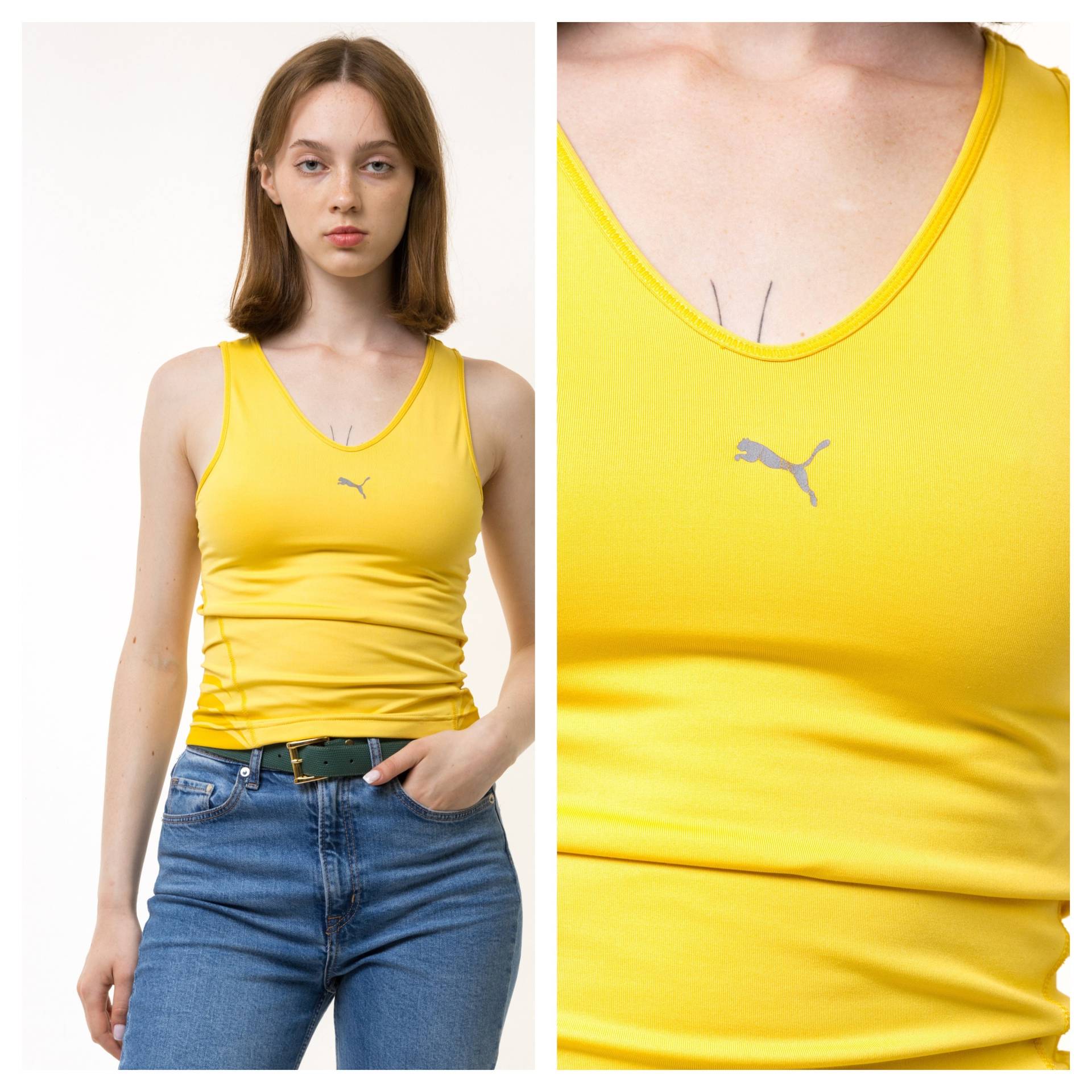 Vintage Damen Puma V-Ausschnitt Kurzarm T-Shirt Größe M Medium/ Puma Crop Top T-Shirt/ Kleidung von MoodGirlsUA