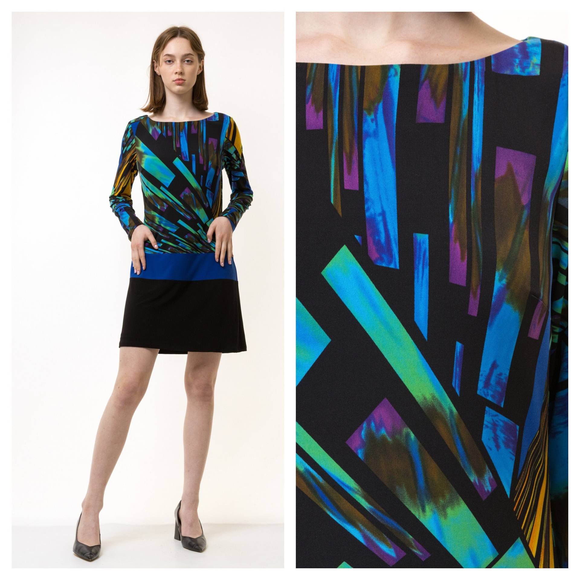 Vintage-Kleid Mit Abstraktem Muster/Im 80Er-Jahre-stil Vintage-Grunge-Kleid Vintage-Kleider Für Damen von MoodGirlsUA