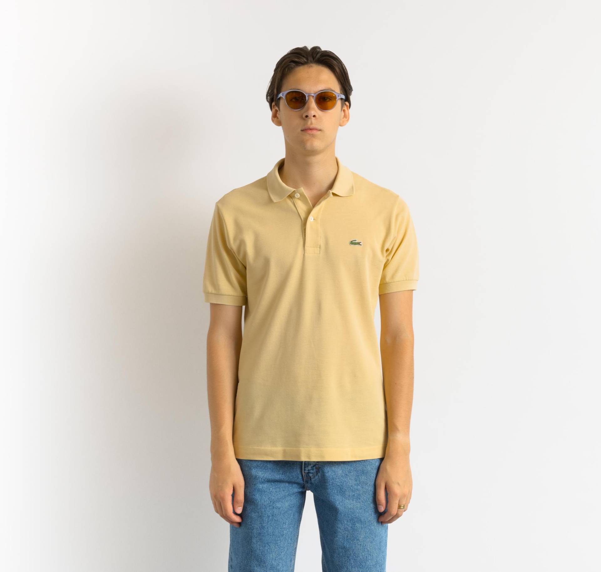 Vintage Lacoste Tennis Shirt Größe 3 Gelb 90Er Casual Style Kragen Tshirt Retro Wear Kurzarm Polo T-Shirt von MoodGirlsUA