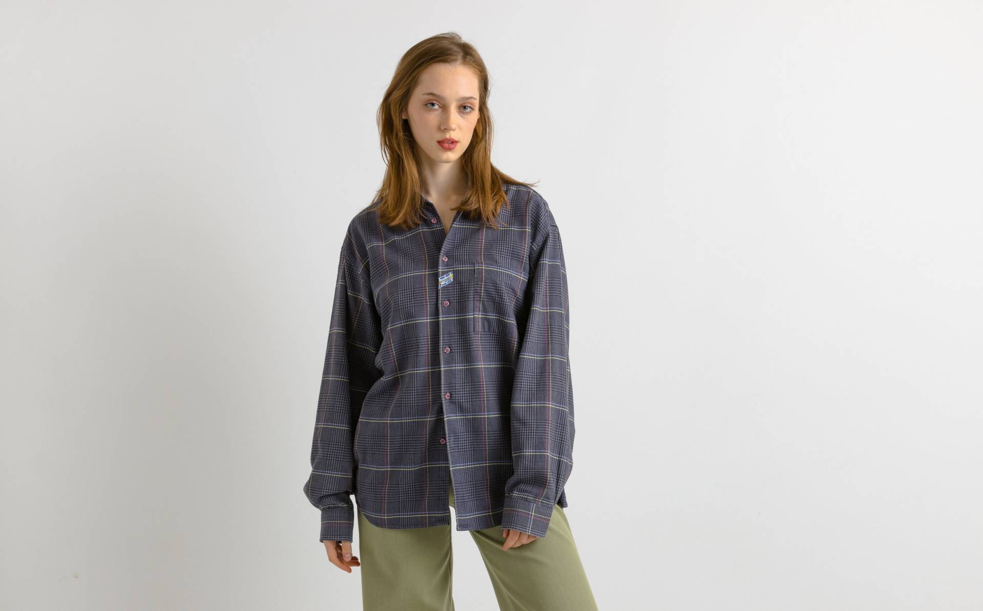 Vintage Missoni Karo Baumwolle Langarm Knöpfe Up Unisex Shirt/ Muster Größe L Herren Shirt von MoodGirlsUA