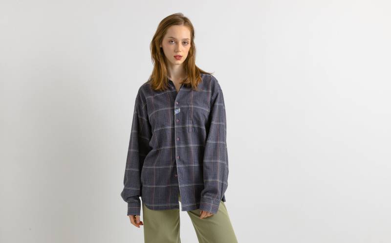 Vintage Missoni Karo Baumwolle Langarm Knöpfe Up Unisex Shirt/ Muster Größe L Herren Shirt von MoodGirlsUA