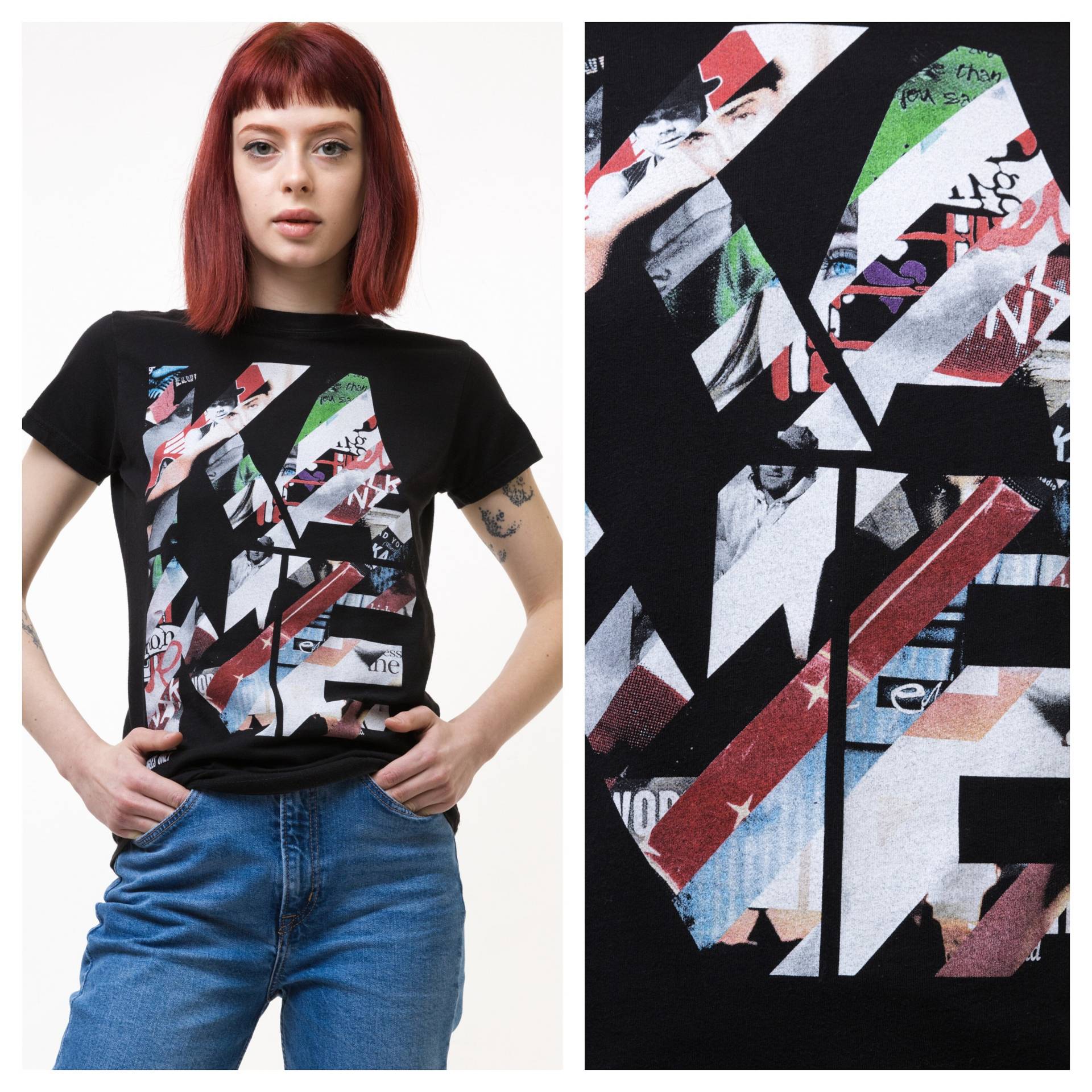 Vintage Tattoo Grafik T-Shirt/90Er Jahre Kurzarmshirt Größe Small 4984 Schwarzes von MoodGirlsUA