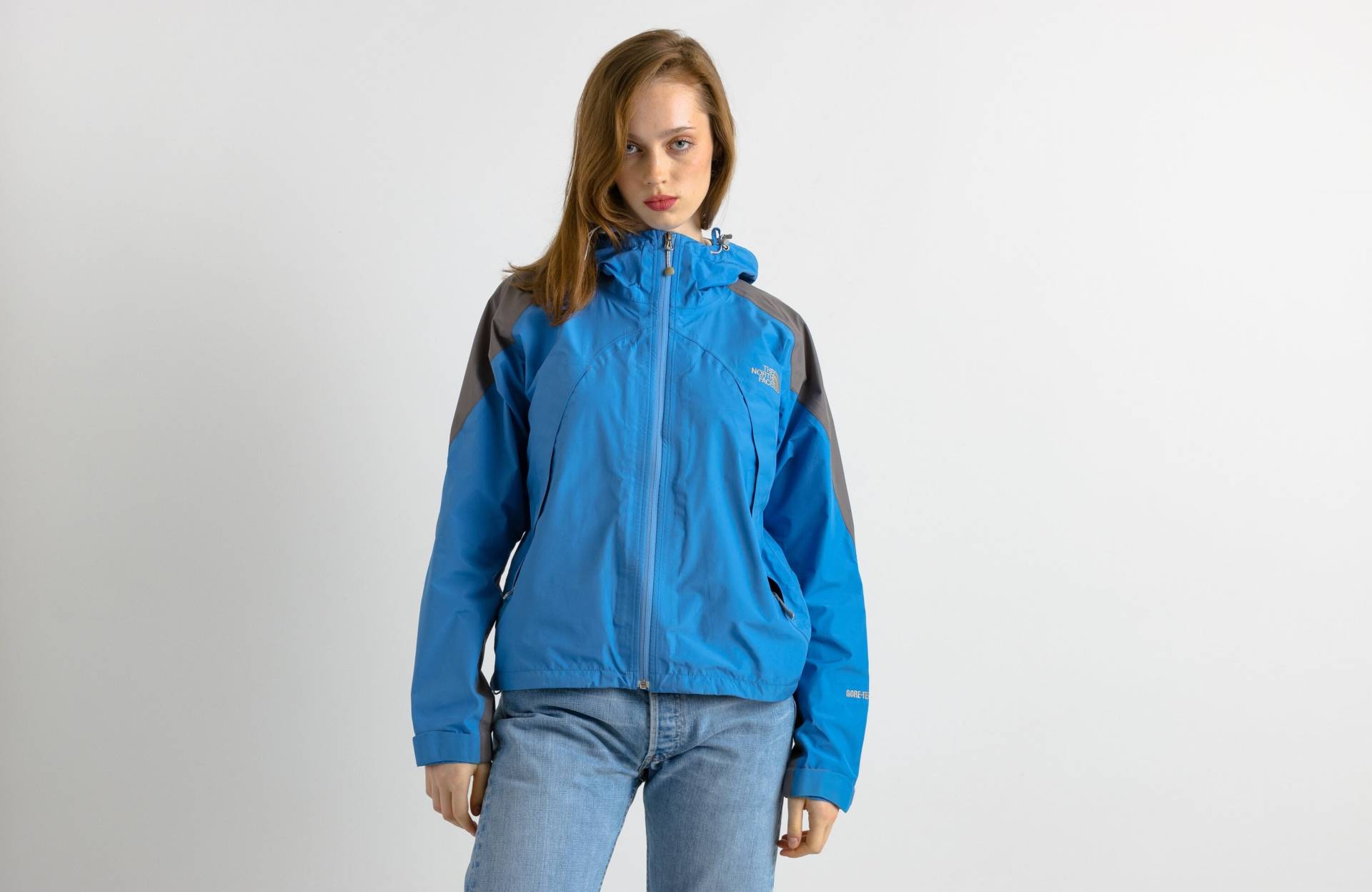 Vintage The North Face Gore Tex Jacke Größe Medium Damen Blaue Herbstjacke von MoodGirlsUA