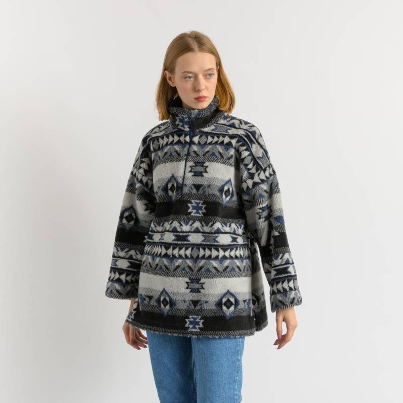 Vintage Vtg Seltenes Fleece Abstraktes Muster 1/4 Zip Pullover Top Outwear Größe S Freundin Geschenk von MoodGirlsUA