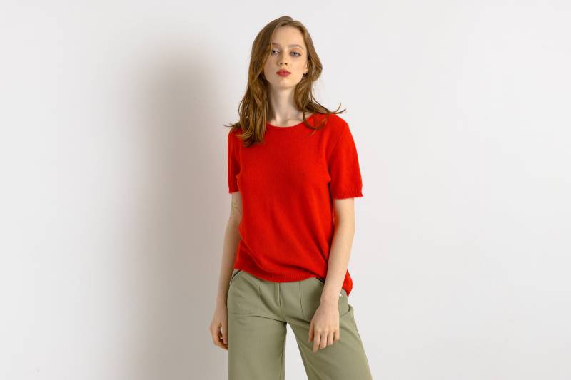 Vintage Weill Kaschmir-Oberteil Mit Rundhalsausschnitt Aus Den 90Er Jahren | Neutrales Oberteil in Kaschmirrot Damenbluse Mittlere Spitze von MoodGirlsUA