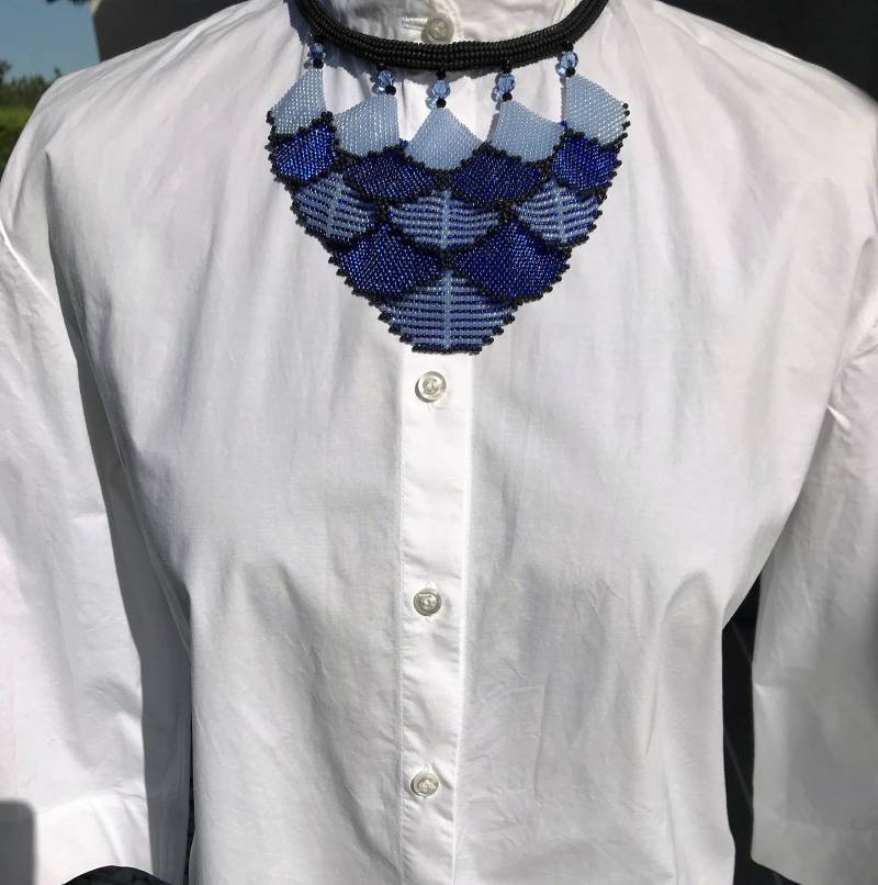 Blaue Halskette, Blaue Perlenkette, Saatperlen Schmuck, Swarovski Kristalle Einzigartiges Geschenk Für Frau, Unikat Schmuck Blaue Halskette, Blaue Perlenkette, Saatperlen Schmuck, Swarovski Kristalle Einzigartiges Geschenk Für Frau, Unikat Schmuck von MoodOfBeads