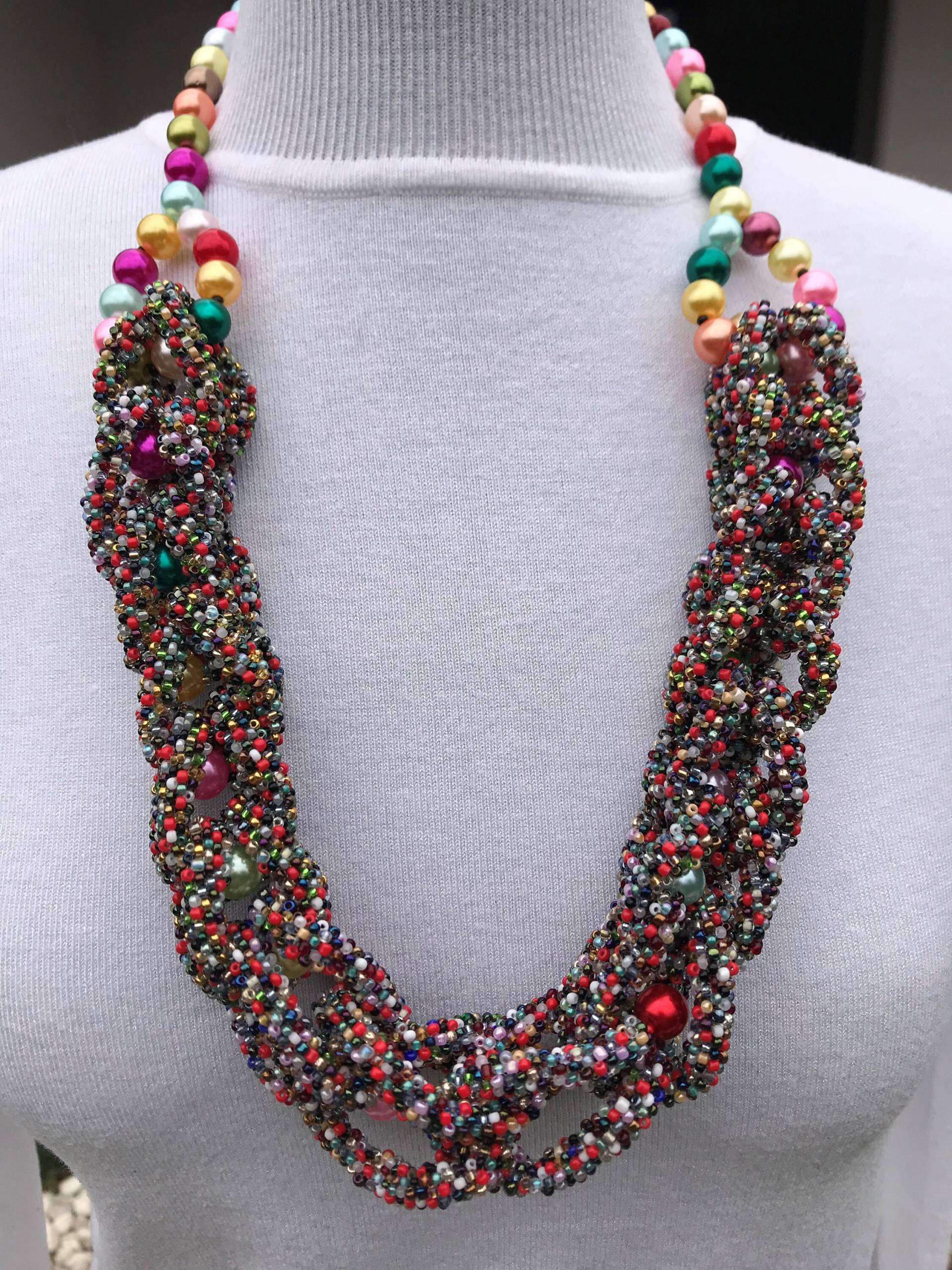 Halskette, Saatperlen Bunte Perlen Lange Perlenkette, Schmuck, Einzigartiger Geschenk Für Frau von MoodOfBeads