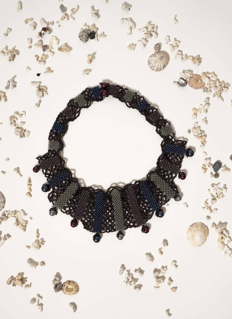 Lila Saatperlen Halskette, Blaue Perlen Graue Stich Schmuck, Toho Glasperlen Unikat Geschenk Für Frau Lila Saatperlen Halskette, Blaue Perlen Graue Stich Schmuck, Toho Glasperlen Unikat Geschenk Für Frau von MoodOfBeads