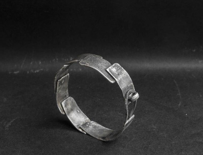 Silber Rustikales Armband Rohsilber Hand Schmuck Brutalist Herren Damen Geschenk Organic von MoodStory