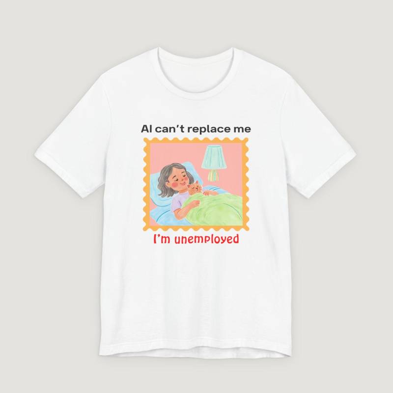 Lustiges T-Shirt Mit Arbeitslosenkatzen-Meme Humorvolles Gen-Z-Shirt von Moodeace