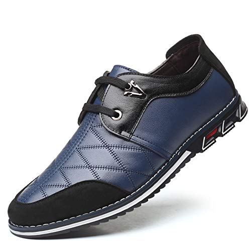 Herren Business Lederschuhe Anzugschuhe Schnürhalbschuhe Oxford Derby Hochzeit Schuhe Loafers Schwarz Dunkelblau 39-49 von Moodeng