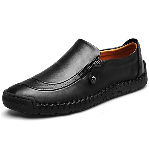 Herren Mokassins Business Schuhe Slip On Loafers Freizeit Schuhe Handgemachte Weiche Flacher Lederschuhe Walk Derbys Oxford 45 EU von Moodeng