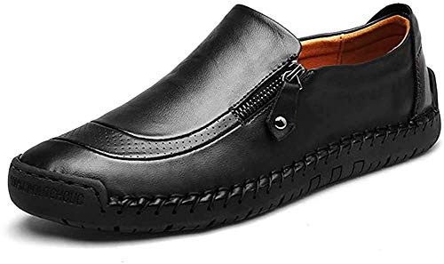 Herren Mokassins Business Schuhe Slip On Loafers Freizeit Schuhe Handgemachte Weiche Flacher Lederschuhe Walk Derbys Oxford 45 EU von Moodeng