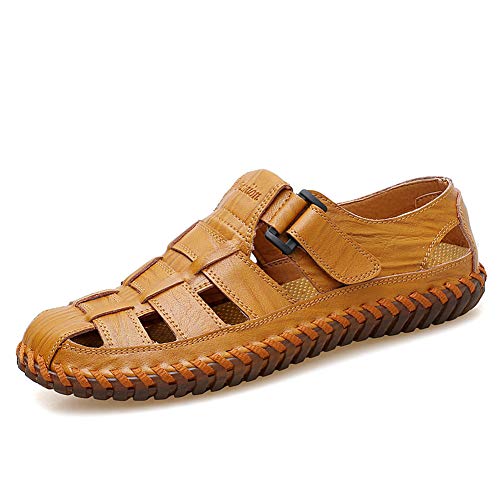 Moodeng Herren Sandalen Outdoor Leder Sommer Outdoorsandalen Sport Trekking Strand Geschlossene Klettverschluss Trekking Wanderschuhe Wandersandale Moodeng Herren Sandalen Outdoor Leder Sommer Outdoorsandalen Sport Trekking Strand Geschlossene Klettverschluss Trekking Wanderschuhe Wandersandale von Moodeng