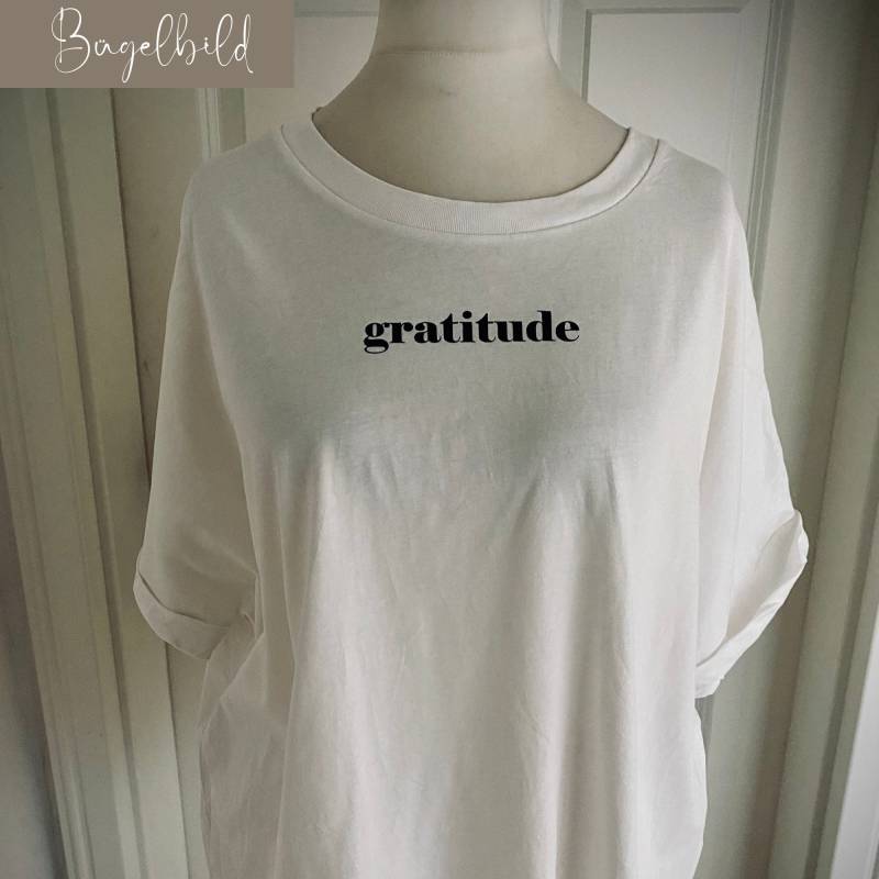Bügelbild/Heat Transfer Vinyl Diy Bügelfolie "Gratitude" Zum Selbst Aufbügeln von Moodita