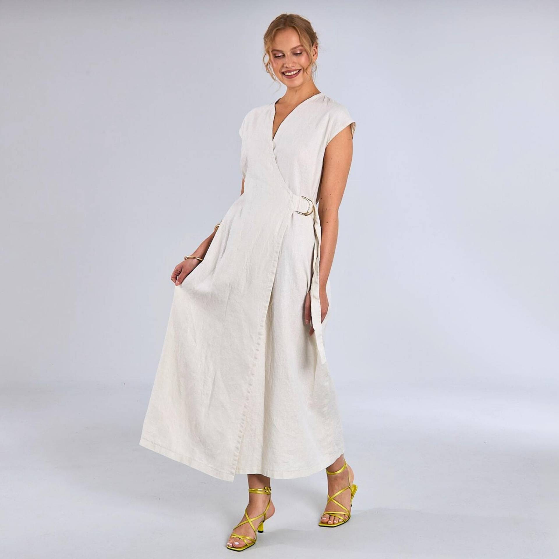 Leinen Wickelkleid, Maxi Sommer Kimono Wickelkleid Mit Gürtel, Midi Hochzeitsgast Lose Naturkleider, Langes Elfenbein Gewaschenes Lässiges Leinen Wickelkleid, Maxi Sommer Kimono Wickelkleid Mit Gürtel, Midi Hochzeitsgast Lose Naturkleider, Langes Elfenbein Gewaschenes Lässiges von MooeLinen