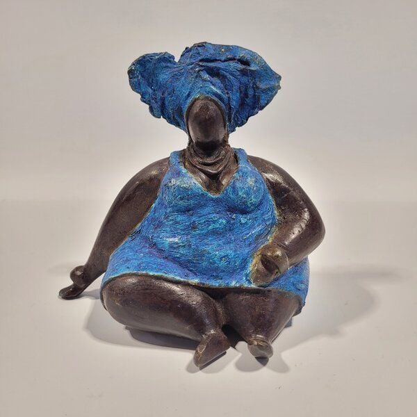 Moogoo Creative Africa Bronze-Skulptur "Dicke Madame" versch. Modelle und Farben Unikat Upcycling von Moogoo Creative Africa