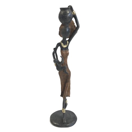 Moogoo Creative Africa Bronze-Skulptur "Frau mit Kind und Amphora" by Issouf | 25 cm | Unikat von Moogoo Creative Africa