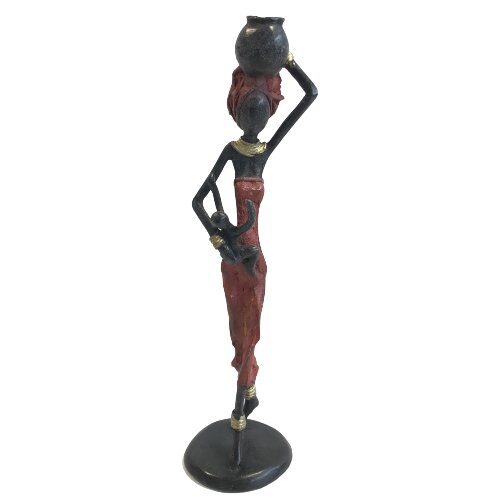 Moogoo Creative Africa Bronze-Skulptur "Frau mit Kind und Amphora" by Issouf | 25 cm | Unikat von Moogoo Creative Africa