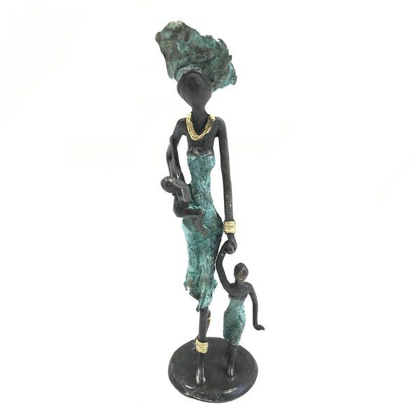 Moogoo Creative Africa Bronze-Skulptur "Frau mit Kindern II" by Issouf | 25 cm | Unikat | versch. Farben von Moogoo Creative Africa