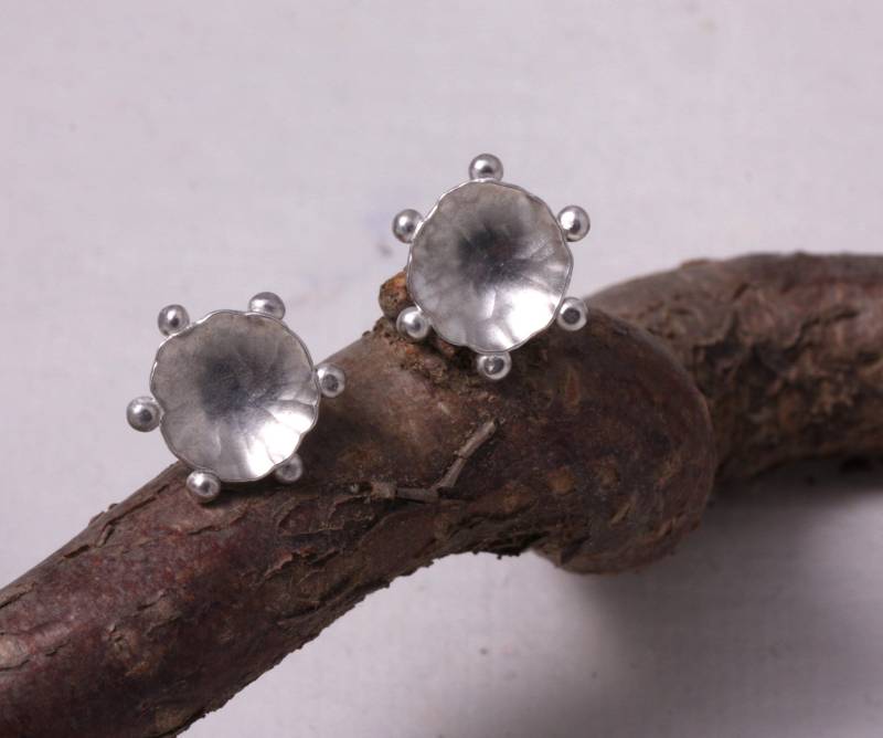 Ohrstecker - Silber, Granuliert, Einzigartig, Sonnenform Ohrstecker - Silber, Granuliert, Einzigartig, Sonnenform von MooiSchoen
