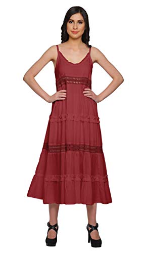 Moomaya Armelloses Damen-Maxikleid Mit Spaghettibugel Und Sommerkleidung von Moomaya