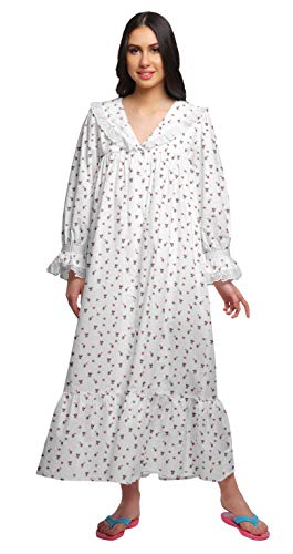 Moomaya Bedrucktes Langarmliges Nachthemd Aus Baumwolle Mit Button-Down-Kragen von Moomaya