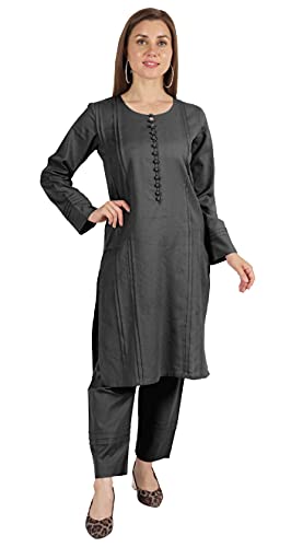 Moomaya Massive Kurta-Pyjama-Set Fur Frauen Ethnische Set Vollhulse Indische Formale Baumwollkleidung von Moomaya